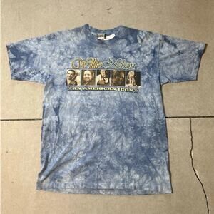 90s Vintage Willie Nelson Liquid Blue Blue Tye Dye Band T Shirt Size L
